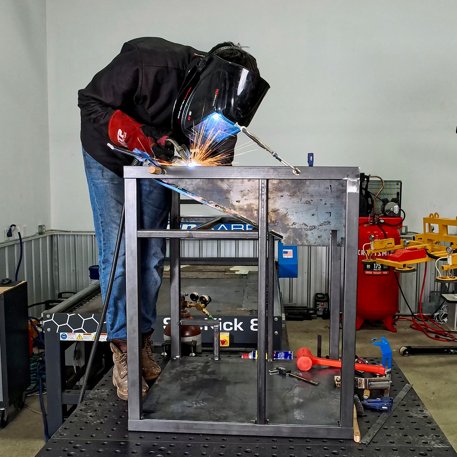 Welding new frame for DMC2 mini stand