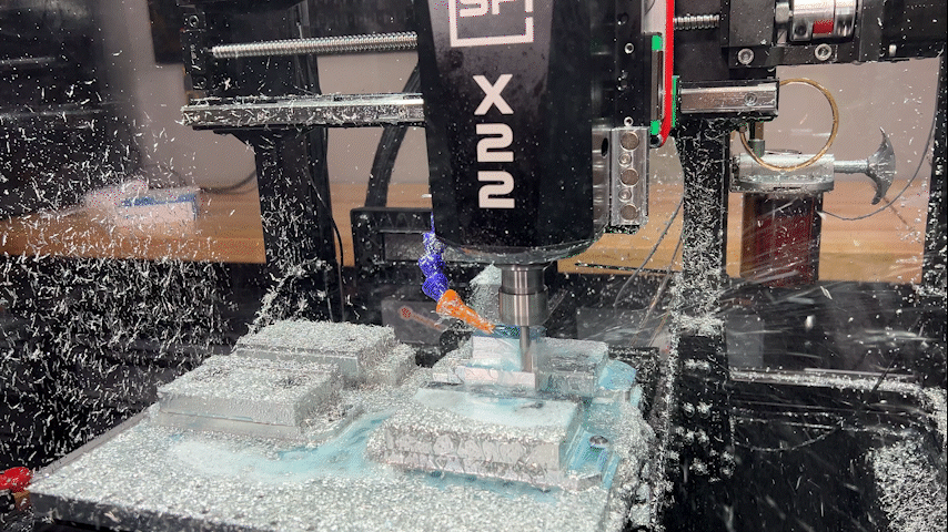 Spinogy X22 spindle in action on the upgraded DMC2 Mini