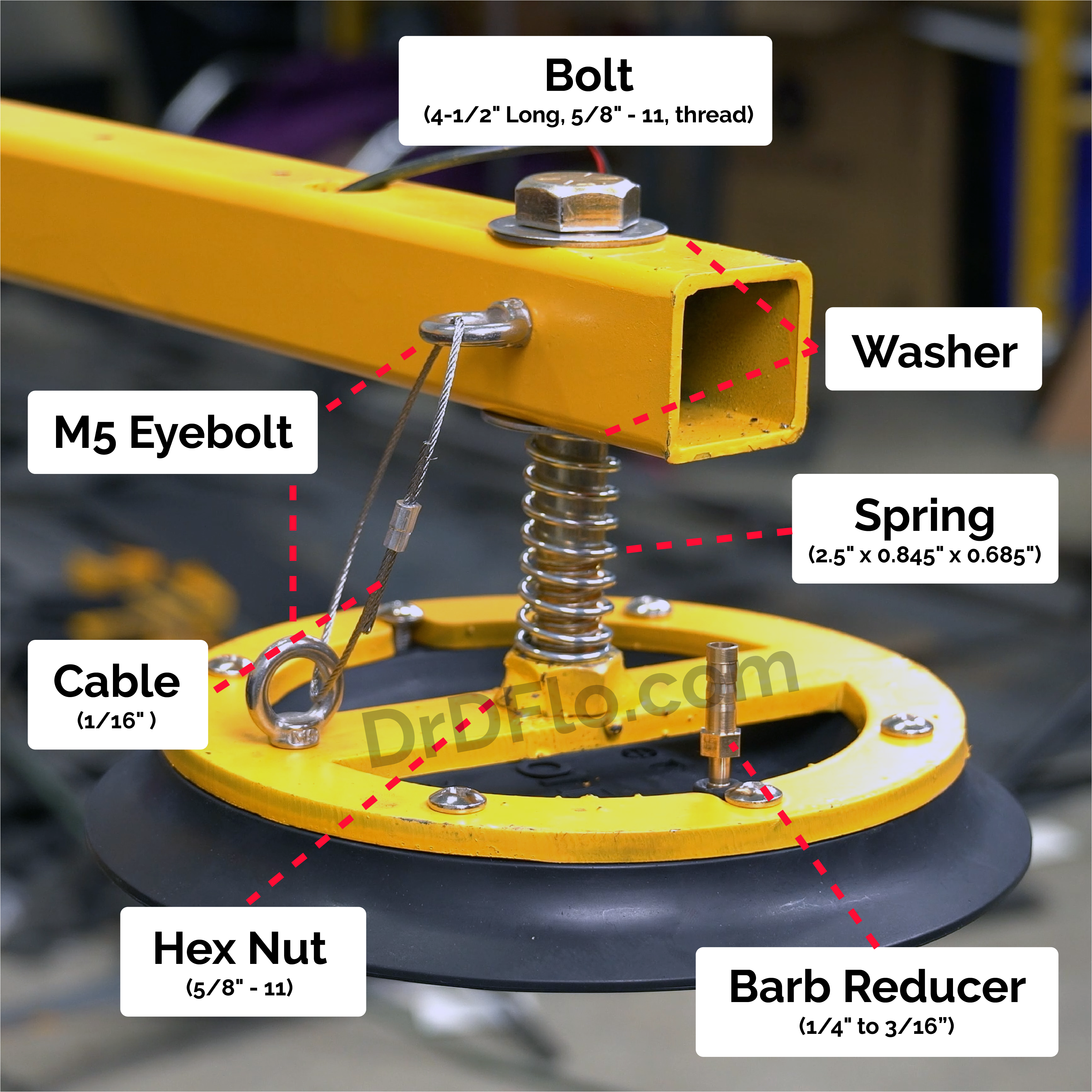 Animation of suction cup grabbing onto sheet metal and experiencing vacuum